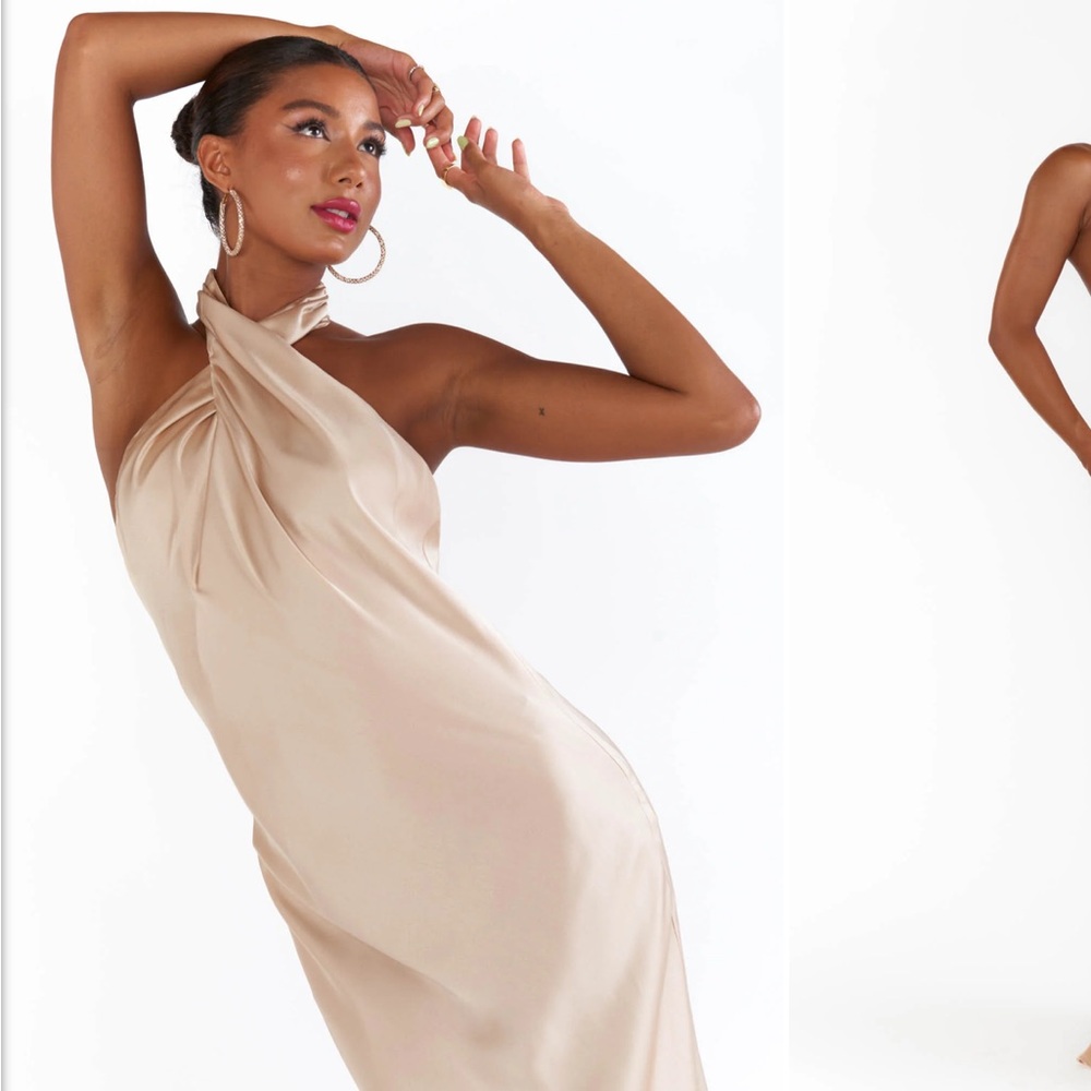 NWOT Jasmine Halter Maxi Dress Show Me Your Mumu bridesmaid high neck